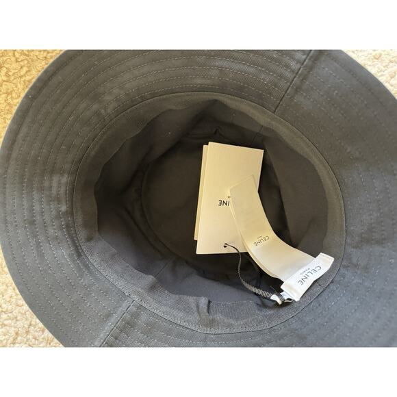 NWT Celine Black Bucket Hat with White Logo Size M main image 10